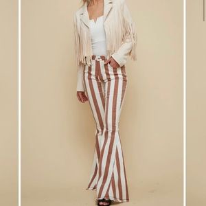 Show me your Mumu Striped Disco Flare Jeans